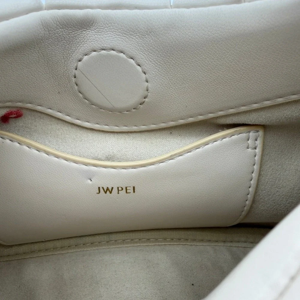 JW PEI Ruched Handle Shoulder Bag Ivory Vegan Leather‎ Hobo Purse